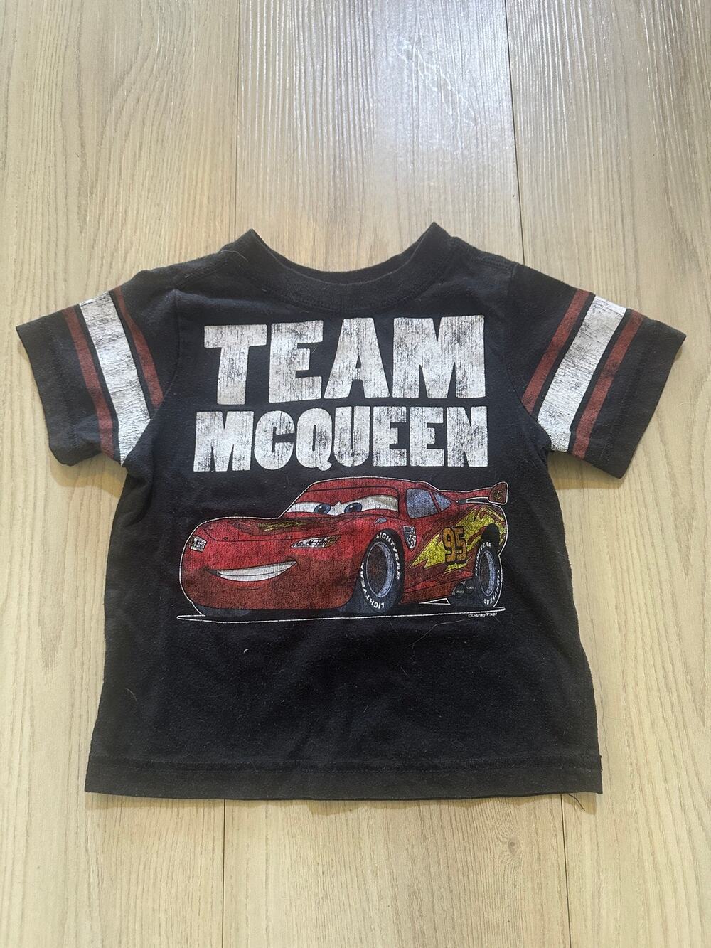 Disney Pixar Cars Lightning McQueen Toddler T-Shirt Black Size 18 Months